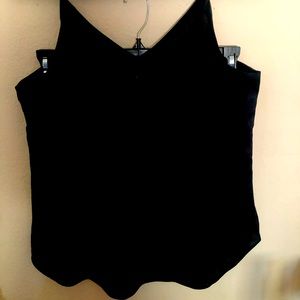 Black silky Cami with black lace detail.